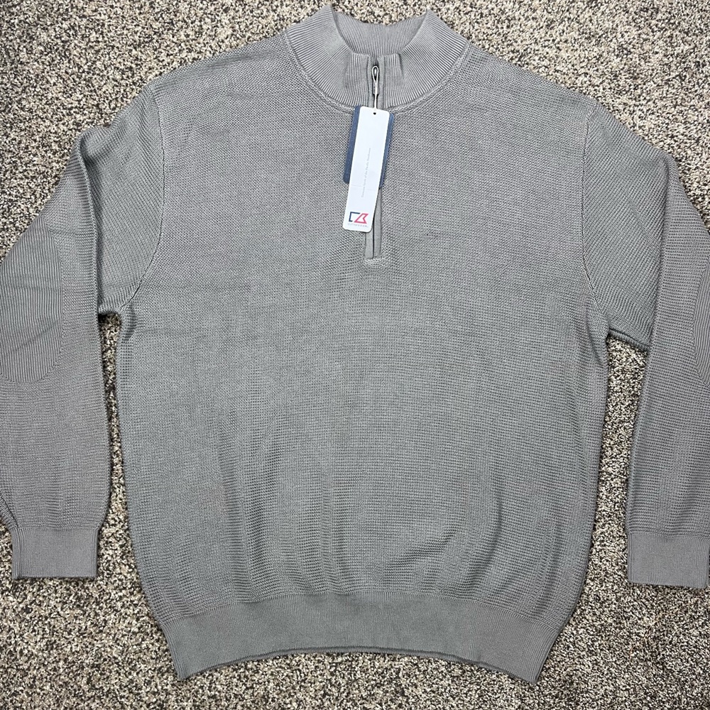 Men’s Zip-up Sweater in Gray, Cutter & Buck